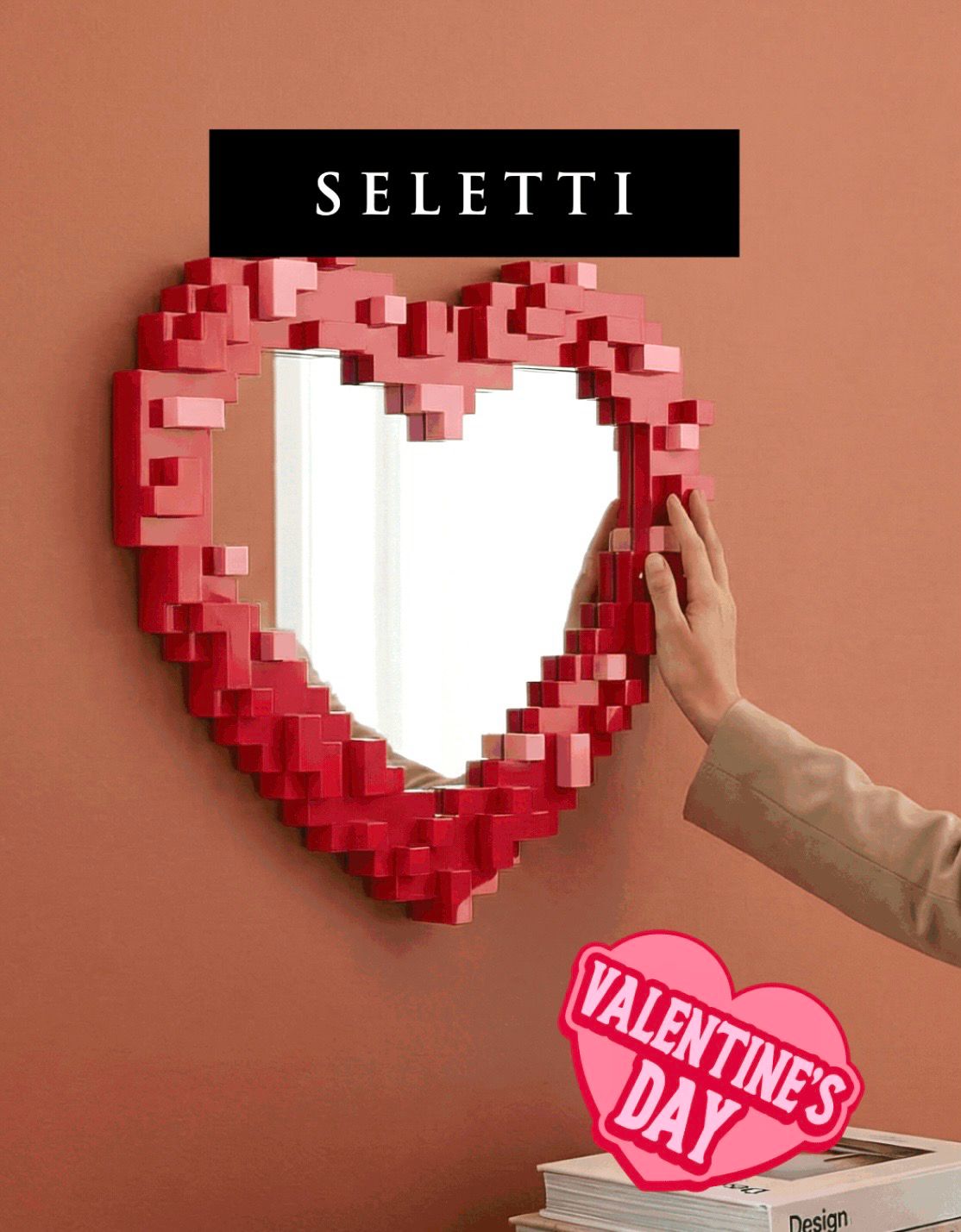 Pixel Mirror San Valentine designed by Roberto Bruno for Seletti